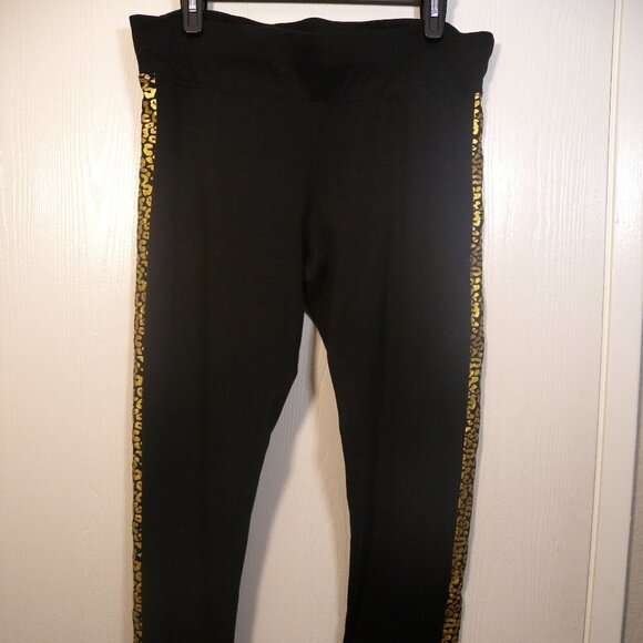 DEREK HEART BLACK & GOLD LEGGINGS Size: 1X - Picture 3 of 16